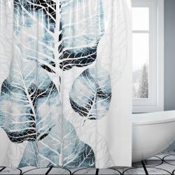 Штора для ванны WasserKRAFT Glan, 180х200 см, водоотталкивающая, универсальная, из полиэстера, с кольцами в комплекте, цвет- белый/с рисунком, для ванной/ванны