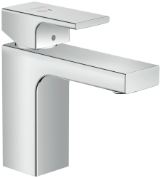 Смеситель для раковины Hansgrohe Vernis Shape 100 CoolStart, однорычажный, фиксированный излив, длина излива 11 см, керамический, латунь, цвет хром, с донным клапаном Смеситель для раковины Hansgrohe Vernis Shape 100 CoolStart, однорычажный, фиксированный излив, длина излива 11 см, керамический, латунь, цвет хром, с донным клапаном