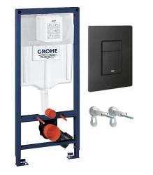 Инсталляция Grohe Rapid SL для подвесного унитаза с кнопкой смыва черный матовый 38811KF0