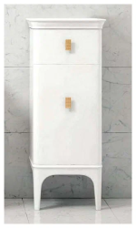 Тумба BelBagno Prado 45, 45х35х110 см, подвесная, 1 выдвижной ящик/1 распашная дверца, массив дерева, цвет: белый глянцевый, шкафчик напольный, механизм доводчика, прямоугольная