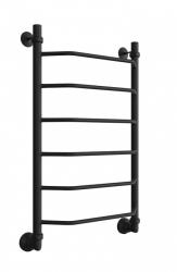 Полотенцесушитель Двин E 80/50, водяной (1"-1/2" К3  черный матовый), универсальное подключение, нержавеющая сталь, настенный, форма лесенка, цвет черный матовый, к отоплению и ГВС, для отопления, обогрева в ванной