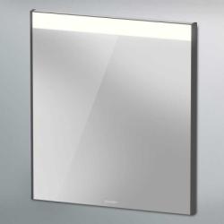 Зеркало Duravit Brioso, 62х70х4,5 см с LED/ЛЕД-подсветкой, прямоугольное, подвесное/настенное, цвет рамы: графит матовый, сенсорный выключатель, диммер, для ванной