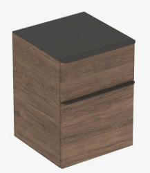 Шкаф Geberit Smyle Square, 45х60 см, подвесной, цвет пекан, с выдвижными дверцами/двухстворчатый, дверца с механизмом «плавное нажатие»,  шкаф/шкафчик подвесной, прямоугольный