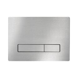 Кнопка смыва KK-POL Metal Slim прямоугольная, цвет нержавеющая сталь, нержавеющая сталь, клавиша управления для сливного бачка, инсталляции унитаза, двойная, механическая, панель, универсальная, размер 245х175х14 мм