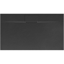 Душевой поддон Rea Bazalt Long 120х80 см, прямоугольный, искусственный камень, низкий, цвет: черный матовый, антискользящее покрытие, без бортика