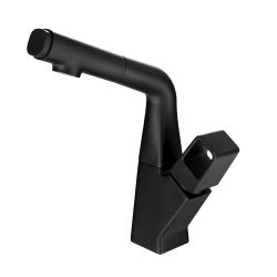 Смеситель для кухни/мойки Lemark Soul, однорычажный, поворотный/выдвижной излив, керамический, длина излива 135 мм, латунь, цвет черный