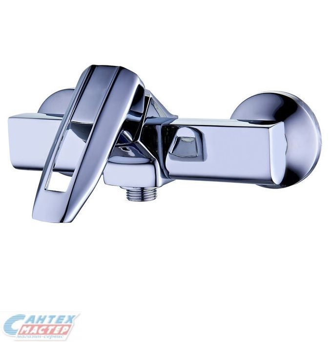 Смеситель для душа G-lauf однорычажный, керамический, настенный, с аксессуарами, без излива, с лейкой, шлангом, латунь хром