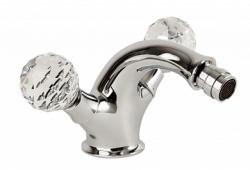 Смеситель для биде Cezares Atlantis, двухвентильный, низкий, длина излива 125 мм, неповоротный, керамический, латунь, цвет хром, с донным клапаном