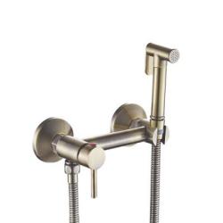 Гигиенический душ SHEVANIK со смесителем/лейкой, для унитаза/биде, однорычажный, наружного монтажа, настенный, керамический, латунь, цвет бронза