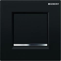 Ручной пневмопривод смыва Geberit Sigma 30 для писсуара, черный/хром глянцевый. пластик, квадратная, клавиша управления для писсуара, одна кнопка (полный слив), пневматический, панель, размер 13х13х0,9 см, скрытое размещение