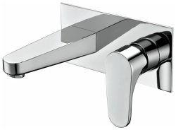 Смеситель для раковины/умывальника ABBER Eleganz скрытого монтажа, однорычажный, прямоугольный, неповоротный, длина излива 187 мм, латунь, цвет хром