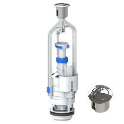 Сливной механизм KK-POL ZSD/207 двухрежимный, высота 330-420мм (хром) 350/ZSD/207-00-T0