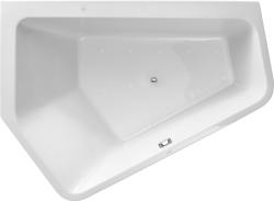 Ванна Duravit Paiova 5 190х140 см гидромассажная, пристенная, акриловая, цвет: белый, с рамой/сливом-переливом/фронтальной панелью, асимметричная/угловая, с системой гидромассажа Combi-System L, c двумя наклонами для спины, левая