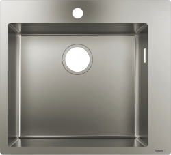 Мойка кухонная Hansgrohe 450, S71 S711-F450, 55х50х19 см, врезная сверху, нержавеющая сталь, прямоугольная, цвет нержавеющая сталь, 1 отверстие под смеситель, слив-перелив