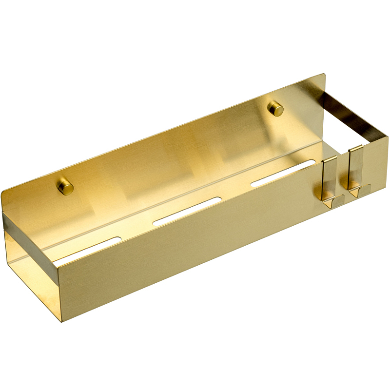 Полка Boheme Q, с крючками, одинарная, настенная, латунь, форма ...