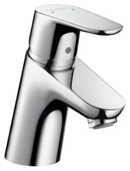 Смеситель для раковины Hansgrohe Focus однорычажный, фиксированный, излив короткий, длина 10,1 см, керамический, латунь, цвет хром, с донным клапаном