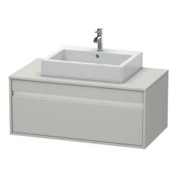 Тумба под раковину для консоли/столешницы Duravit Ketho 100х55х42,6 см, подвесная, ДСП, цвет: бетонно-серый, 1 выдвижной ящик, для встраиваемой снизу раковины, прямоугольная