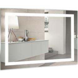 Зеркало Azario Ливия, 120х80 см, с LED/ЛЕД-подсветкой, с диммером, с подогревом, прямоугольное, выключатель сенсорный, для ванны, навесное/подвесное/настенное