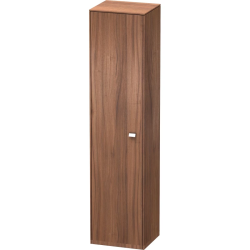Пенал Duravit Brioso L, 42x36x177 см, подвесной, (левый), с дверцей, с полкой, со стеклянными полками, цвет: орех матовый/хром, в ванную комнату