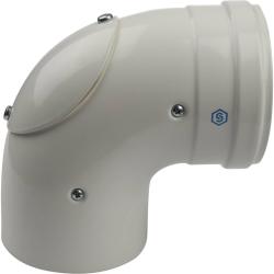 Элемент дымохода конденсационный STOUT Ø60/100 угол 90°  с ревизией SCA-8610-010090