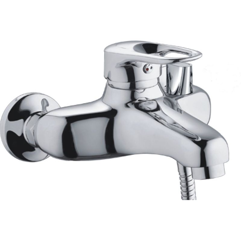 Смеситель для ванны/душа HAIBA CRON однозахватный, хромированный, настенный, излив литой 182 мм, неповоротный, силумин, цвет хром