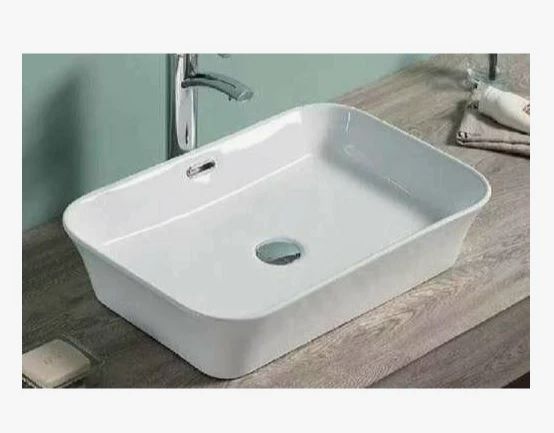 Раковина для ванной CeramaLux 78431 56х12,5х38,5 накладная, прямоугольная, керамическая/фарфоровая, цвет белый, без отверстия под смеситель, слив-перелив