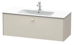 Тумба под раковину Duravit Brioso, 122х47,9х44,4 см, подвесная, 1 выдвижной ящик, ДСП, цвет: серо-коричневый/хром, шкафчик навесной, механизм доводчика, прямоугольная, правая/левая, в ванную комнату