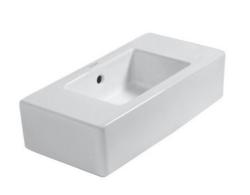 Раковина DURAVIT Vero, 50х25х15 см, подвесная, прямоугольная, санфарфор, цвет белый, 2 намеченных отверстия под смеситель, слив/перелив