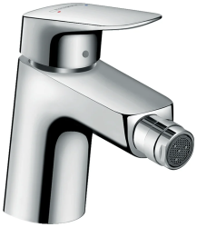 Смеситель для биде Hansgrohe Logis 70 однорычажный, керамический, фиксированный излив, длина 11,9 см, латунь, цвет хром, без шланга/лейки, с донным клапаном