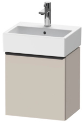 Тумба под раковину Duravit D-Neo, 43,4х32,2х44 см, подвесная, с распашной дверцей, ДСП, цвет: серо-коричневый, шкафчик навесной, прямоугольная, правая, в ванную комнату