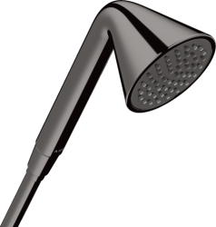 Лейка душевая Axor Showers/Front 85 1jet, настенная, круглая, с 1 режимом, латунная, цвет полированный черный хром, ручная, для душа/ванной