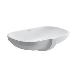 Раковина DURAVIT D-Code 52,5х32х17,5, встраиваемая снизу, овальная, санфарфор, цвет белый, без отверстия под смеситель, слив/перелив