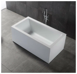 Ванна ABBER 160x80х60 акриловая, белая, отдельностоящая, прямоугольная, с современным дизайном,каркас AB9406-1.6