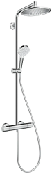 Душевая система Hansgrohe Pulsify Select S 105 3jet Relaxation с термостатом, 90 см, комплект: ручной душ/термостат для душа/душевая штанга/держатель/шланг для душа, пластик/латунь, цвет хром