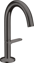 Смеситель для раковины/умывальника Axor One Select 140, однорычажный, фиксированный излив, длина излива 12,2 см, керамический, латунь, цвет шлифованный черный хром, со сливным клапаном Push-Open