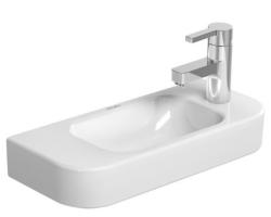 Раковина DURAVIT Happy D.2 WonderGliss, 50х22х11 см, подвесная, прямоугольная, санфарфор, цвет белый, 1 отверстие под смеситель справа, антигрязевое покрытие, без перелива, правая