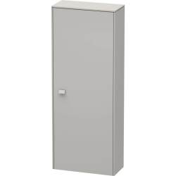 Пенал Duravit Brioso R, 52x24x133 см, подвесной, (правый), с дверцей, с полкой, со стеклянными полками, цвет: бетонно-серый, в ванную комнату
