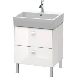 Тумба под раковину Duravit Brioso, 58,4х45,9х57 см, напольная, цвет: белый глянец, 2 выдвижных ящика, ДСП, прямоугольная, левая/правая, в ванную комнату