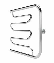 Полотенцесушитель 500х600 мм Indigo Фокстрот Liana без полки, (н.р.1"), (с держателем Полиров.), водяной, боковое подключение, из нержавеющей стали, форма Е-образная, настенный, цвет серебристый, для ванны