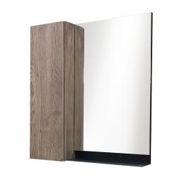 Зеркальный шкаф Comforty Кёльн 75, 73х80х14 см, подвесной, цвет дуб темный, зеркало, с 1 распашной дверцей/полки, механизм плавного закрывания, прямоугольный
