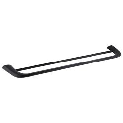 Полотенцедержатель ABBER Nord двойной, настенный, неповоротный, 600 мм нержавеющая сталь, для полотенец, в ванную/туалет/душевую кабину, цвет черный матовый