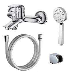 Смеситель для ванны/душа Azario SINTRA однорычажный, керамический картридж, настенный, излив короткий, неповоротный, длина излива 159 мм, латунь, цвет хром