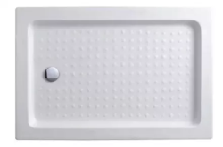 Душевой поддон Cezares Tray A, 100х80х15 см, прямоугольный/угловой, акриловый, низкий, белый, с бортиком, с антискользящим покрытием, литой, литьевой, для душа