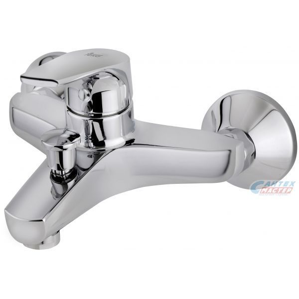 Смеситель для ванны/душа Teka Alcudia однорычажный, керамический, настенный, излив фиксированный, латунь, цвет хром, короткий, универсальный, горизонтальный, рычажный, кран, комплект, сантехника, размер, характеристики, высота, расстояние (Тэка)