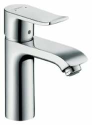 Смеситель для раковины Hansgrohe Metris S 110 однорычажный, фиксированный, излив короткий, длина 11,6 см, керамический, латунь, цвет хром, с донным клапаном