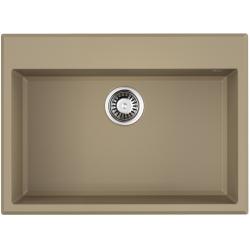 Мойка кухонная Omoikiri Tedori 68-CH, 50х68 см, врезная, из искусственного гранита (Tetogranit), прямоугольная, цвет шампань, без отверстия под смеситель, без крыла, слив-перелив, врезная в столещницу, для кухни