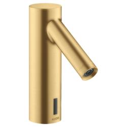 Смеситель для раковины AXOR Starck 90, электронный, сенсорный, инфракрасный, фиксированный излив, длина 10,3 см, латунь, цвет шлифованное золото, питание от сети 230V, без регулировки температуры