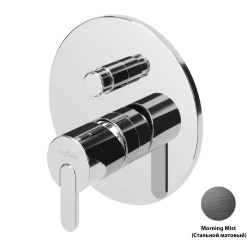 Смеситель для душа Cezares Leaf, встраиваемый, однорычажный, без излива, с переключателем, керамический, латунь, внутренний (скрытый монтаж), цвет матовая сталь