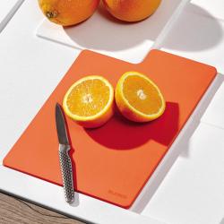 Разделочная доска BLANCO SITYPad 20х25,9х0,9 см, для кухонных моек, прямоугольная, гибкая, безопасный пластик, цвет апельсин, нескользящие фиксаторы, подходит для моек Blanco Sity XL 6 S, доска сгибается, для кухни