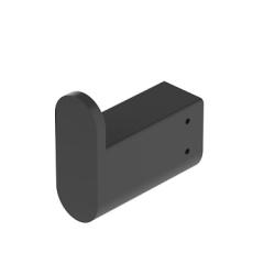 Крючок одинарный Cezares Stylus настенный, нержавеющая сталь, форма округлая, для полотенец в ванную/туалет/душевую кабину, цвет черный матовый